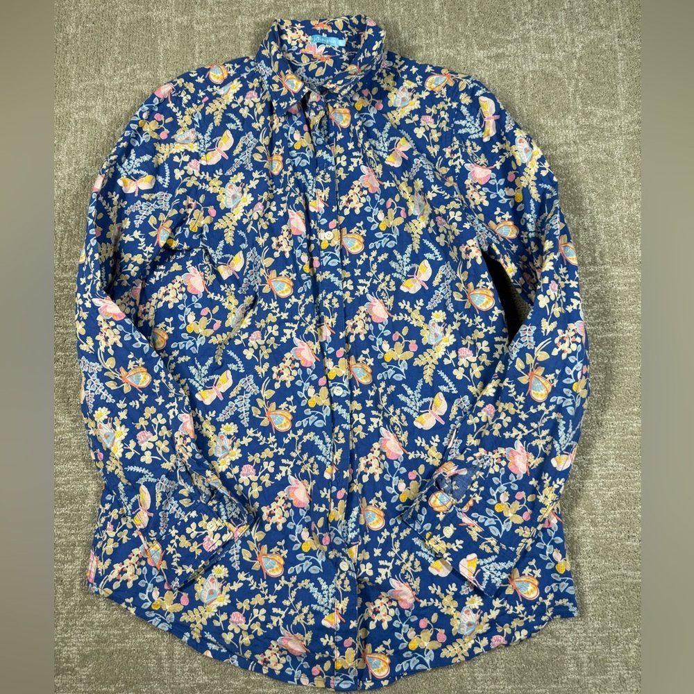 J. McLaughlin Lois Button Down Floral Print Shirt Women Size Small
